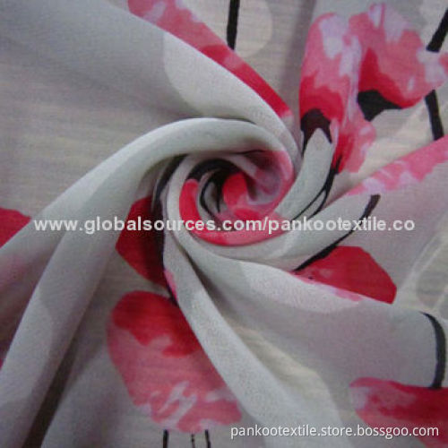 75D Poly crinkle chiffon printed fabric, 104*84",57/58" width,70g weight,with soft texture,for women